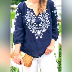TALBOTS embroidered peasent blouse, size medium